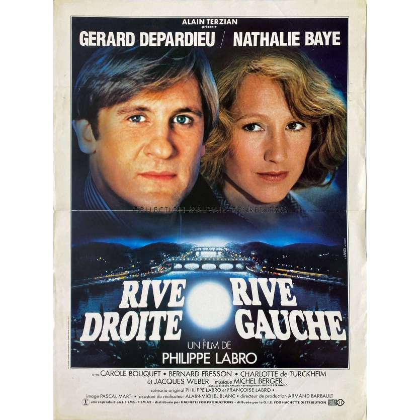 RIVE DROITE RIVE GAUCHE Affiche de film- 40x54 cm. - 1984 - Philippe Labro, Gérard Depardieu