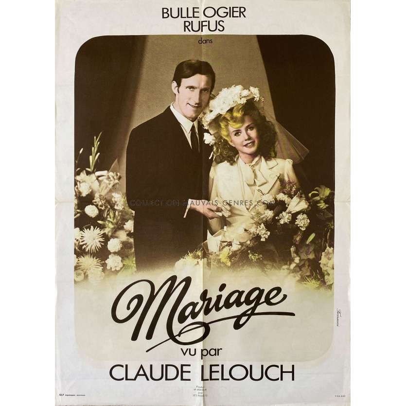 MARIAGE Affiche de film- 60x80 cm. - 1974 - Claude Lelouch, Bulle Ogier