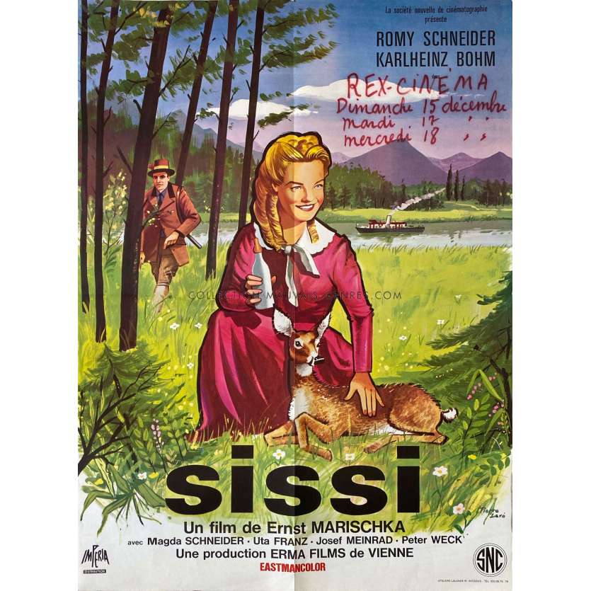 SISSI French Movie Poster- 23x32 in. - 1955 - Ernst Marischka, Romy Schneider