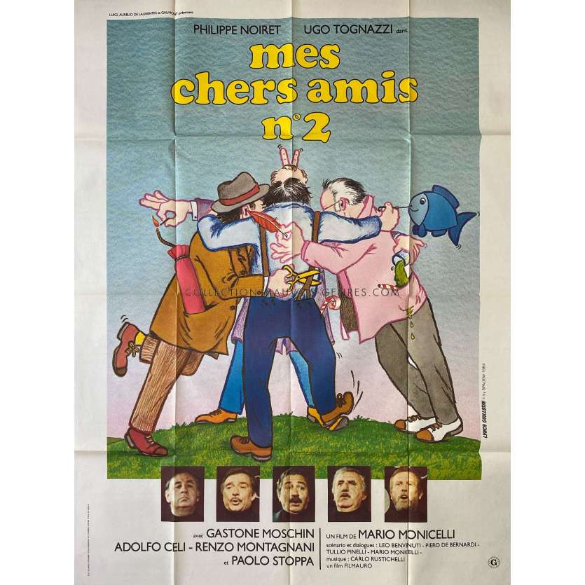 MES CHERS AMIS 2 Affiche de film- 120x160 cm. - 1982 - Mario Monicelli, Ugo Tognazzi