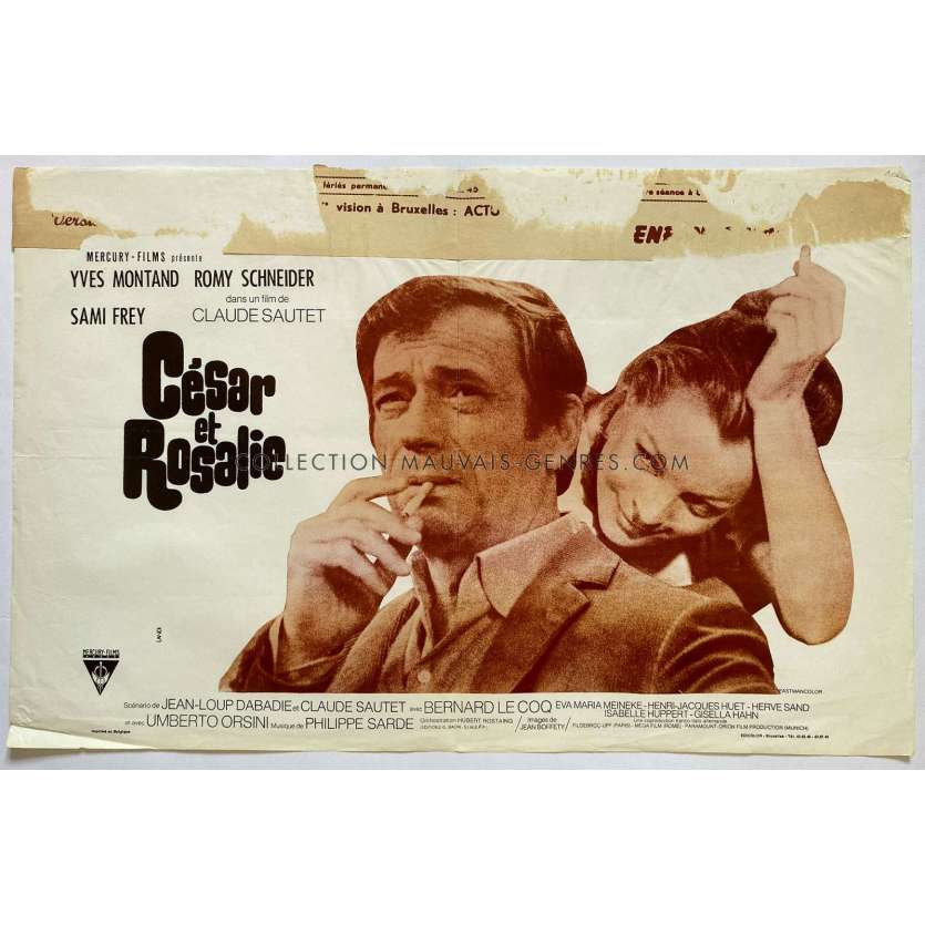 CESAR ET ROSALIE Affiche de film- 35x55 cm. - 1972 - Claude Sautet, Yves Montand
