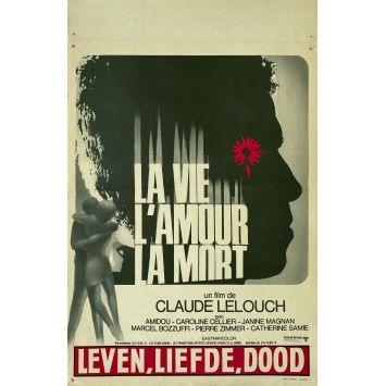 LIFE LOVE DEATH Belgian Movie Poster- 14x21 in. - 1969 - Claude Lelouch, Amidou