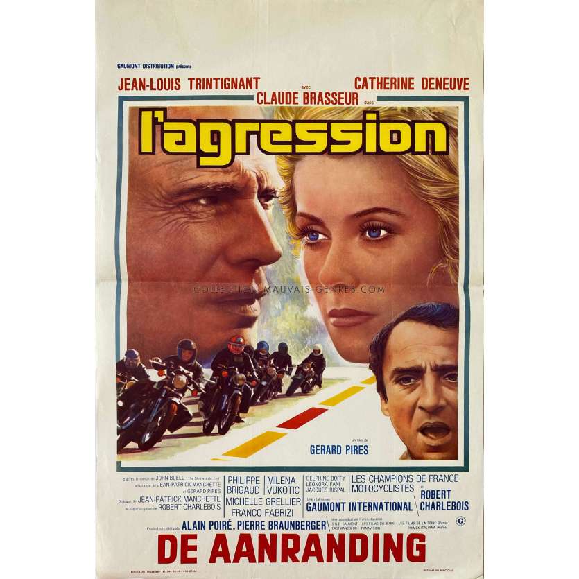 L'AGRESSION Affiche de film- 35x55 cm. - 1975 - Gérard Pirès, Catherine Deneuve