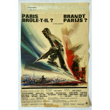 PARIS BRULE T-IL Affiche de film- 35x55 cm. - 1966 - René Clément, Jean-Paul Belmondo