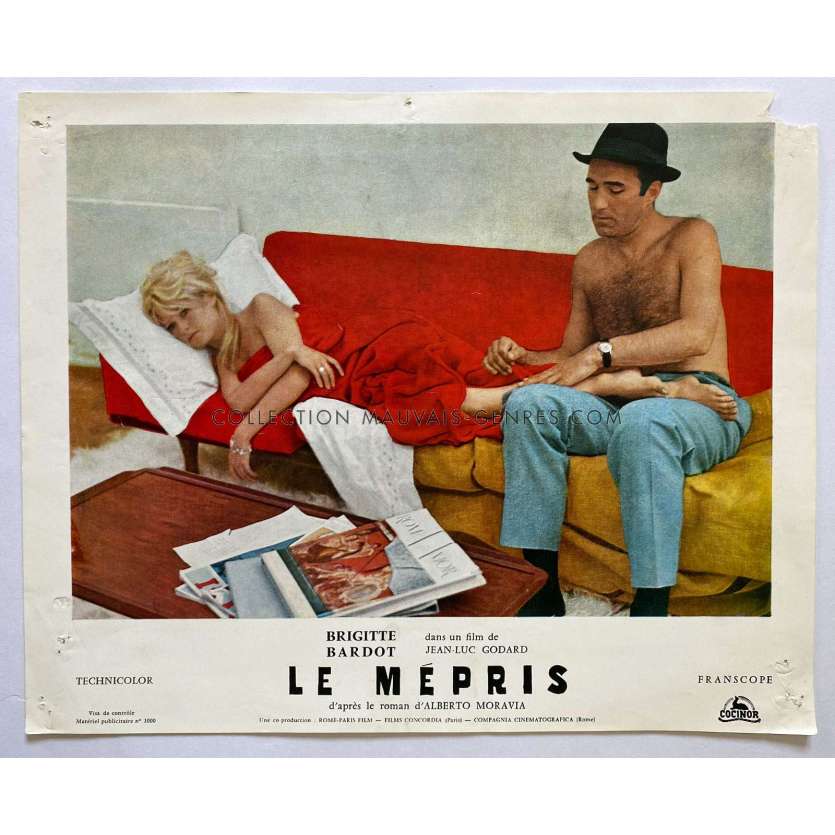 CONTEMPT French Lobby Card- 10x12 in. - 1963 - Jean-Luc Godard, Brigitte Bardot