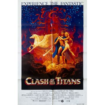 CLASH OF THE TITANS U.S Movie Poster- 27x41 in. - 1981 - Desmond Davis, Lawrence Oliver
