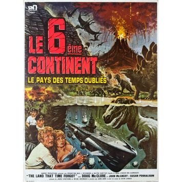 THE LAND THAT TIME FORGOT French Movie Poster- 15x21 in. - 1974 - Kevin Connor, Doug McClure