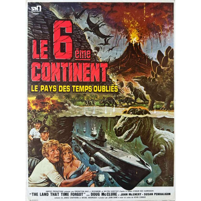 THE LAND THAT TIME FORGOT French Movie Poster- 15x21 in. - 1974 - Kevin Connor, Doug McClure