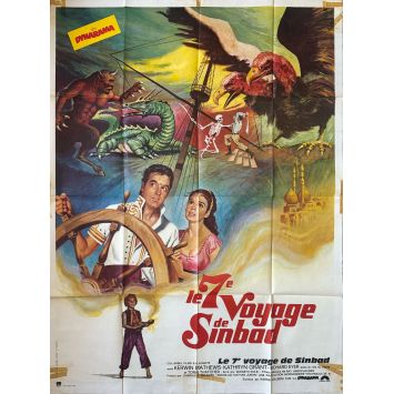 LE 7EME VOYAGE DE SINBAD Affiche de film- 120x160 cm. - 1958 - Ray Harryhausen, Kerwin Mathews 