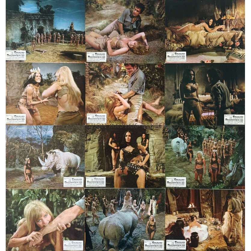 PREHISTORIC WOMEN French Lobby Cards x12 - 9x12 in. - 1967 - Michael Carreras, Edina Ronay