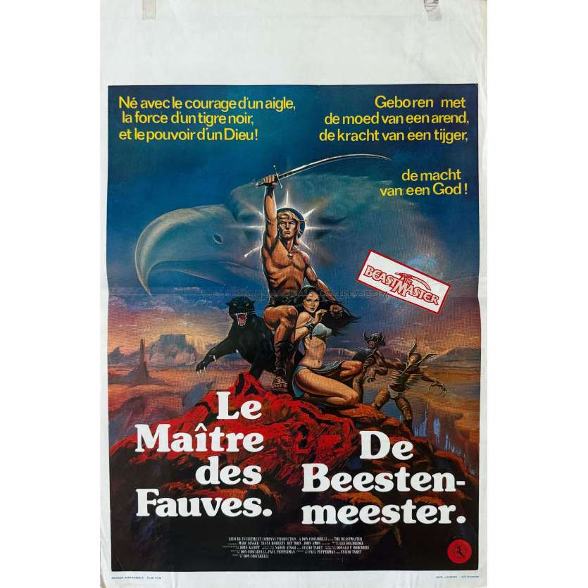 THE BEASTMASTER Belgian Movie Poster- 14x21 in. - 1982 - Don Coscarelli, Marc Singer