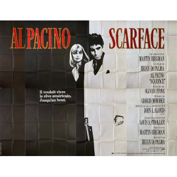SCARFACE French Movie Poster- 158x118 in. - 1983 - Brian de Palma, Al Pacino