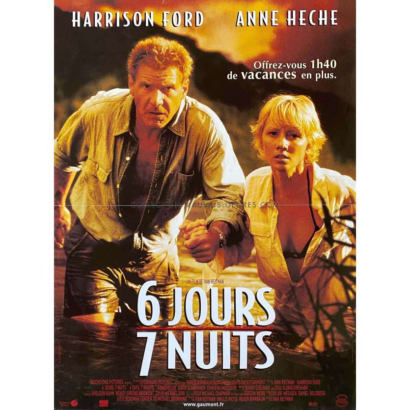 6 JOURS 7 NUITS Affiche de film- 40x54 cm. - 1998 - Ivan Reitman, Harrison Ford