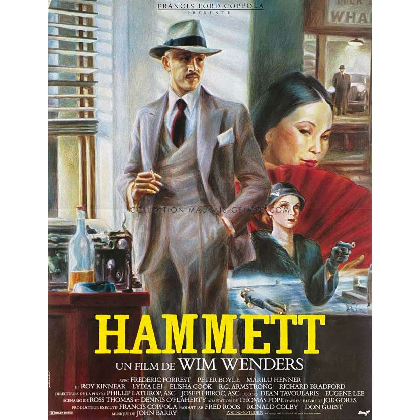 HAMMETT French Movie Poster- 15x21 in. - 1982 - Wim Wenders, Frederic Forrest