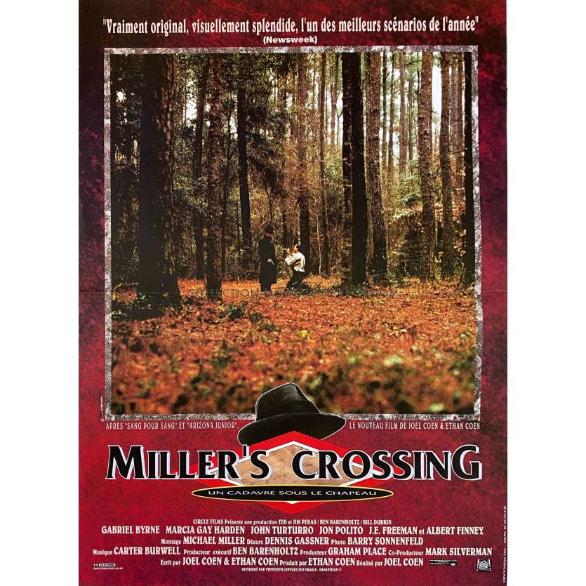 MILLER'S CROSSING French Movie Poster- 15x21 in. - 1990 - Joel Coen, Gabriel Byrne