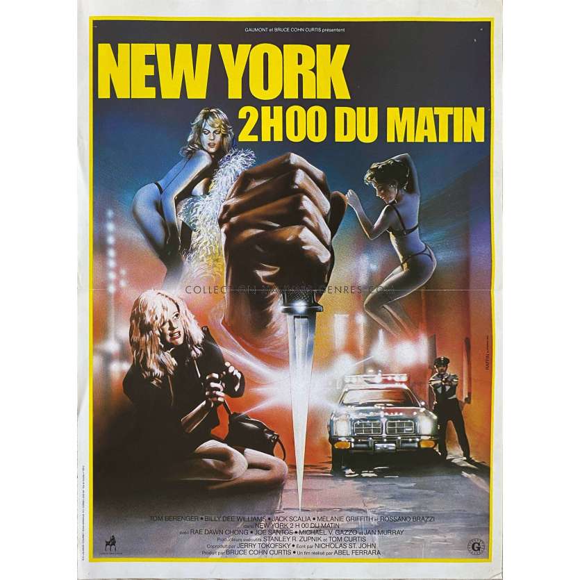 NEW YORK 2 HEURES DU MATIN Affiche de film- 40x54 cm. - 1984 - Abel Ferrara, Tom Berenger