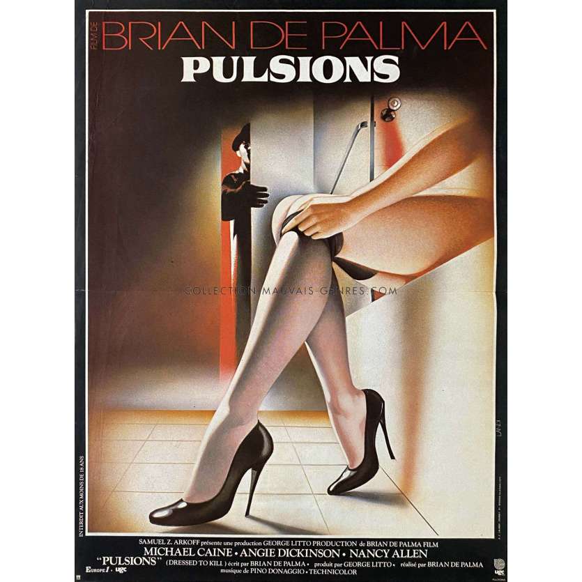 DRESSED TO KILL French Movie Poster- 15x21 in. - 1980 - Brian de Palma, Michael Caine