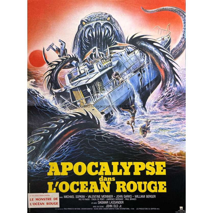 APOCALYPSE DANS L'OCEAN ROUGE Affiche de cinéma- 40x54 cm. - 1984 - Michael Sopkiw, Lamberto Bava