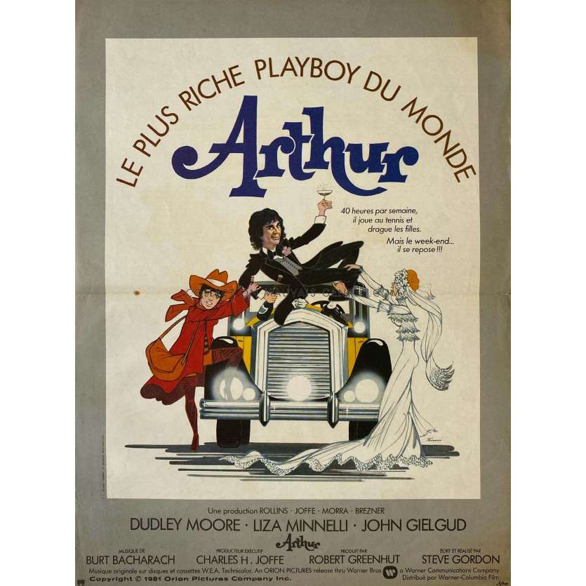 ARTHUR French Movie Poster- 15x21 in. - 1981 - Steve Gordon, Dudley Moore