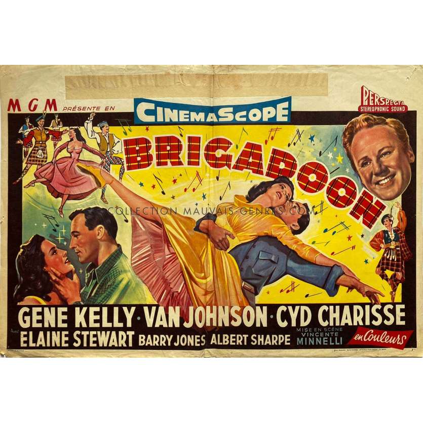 BRIGADOON Belgian Movie Poster- 14x21 in. - 1954 - Vincente Minnelli, Gene Kelly