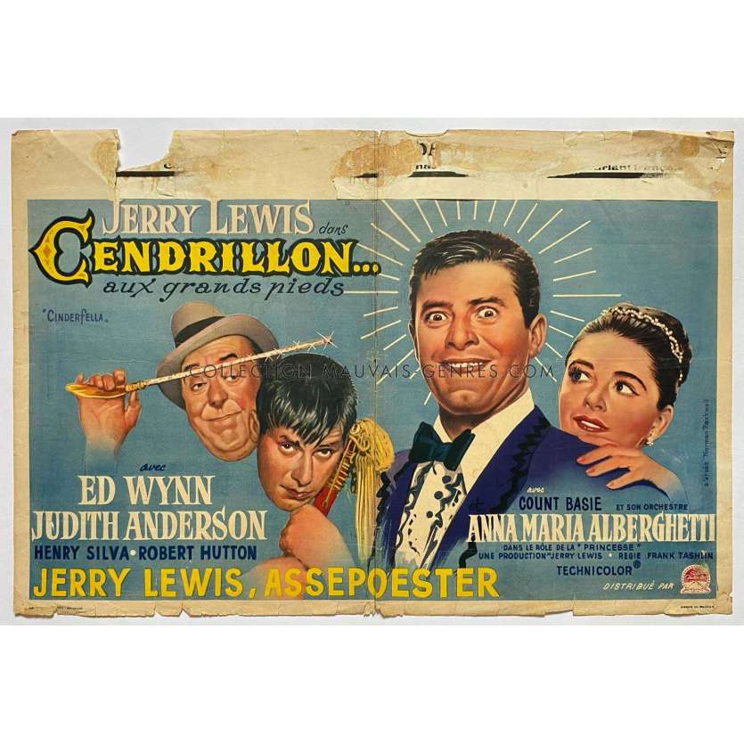 CINDERFELLA Belgian Movie Poster- 14x21 in. - 1960 - Frank Tashlin, Jerry Lewis