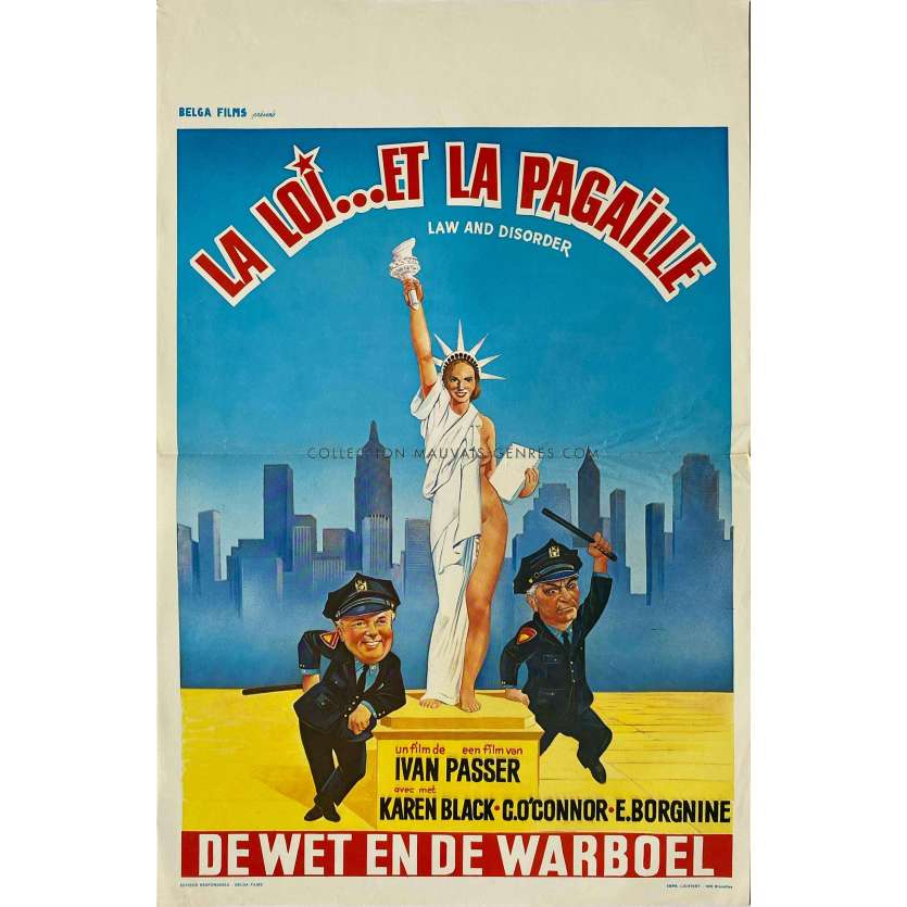 LAW AND DISORDER Belgian Movie Poster- 14x21 in. - 1974 - Ivan Passer, Carroll O'Connor