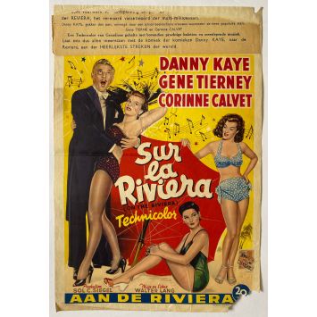 ON THE RIVIERA Belgian Movie Poster- 14x21 in. - 1951 - Walter Lang, Danny Kaye ON THE RIVIERA Belgian Movie Poster- 14x21 in. - 1951 - Walter Lang, Danny Kaye