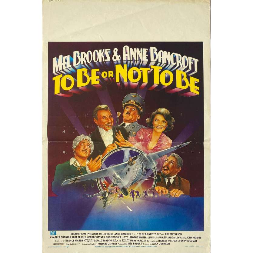 TO BE OR NOT TO BE Belgian Movie Poster- 14x21 in. - 1983 - Alan Johnson, Mel Brooks