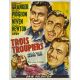 SOLDIERS THREE Belgian Movie Poster- 14x21 in. - 1951 - Tay Garnett, Stewart Granger