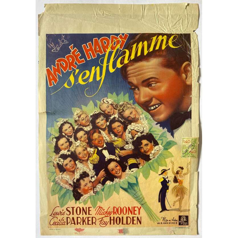 ANDY HARDY GET SPRING FEVER Belgian Movie Poster- 11x20 in. - 1939 - W.S. Van Dyke, Mickey Rooney