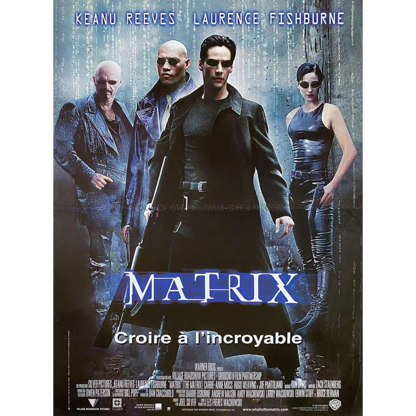 MATRIX Affiche de film- 40x54 cm. - 1999 - Andy et Lana Wachowski, Keanu Reeves