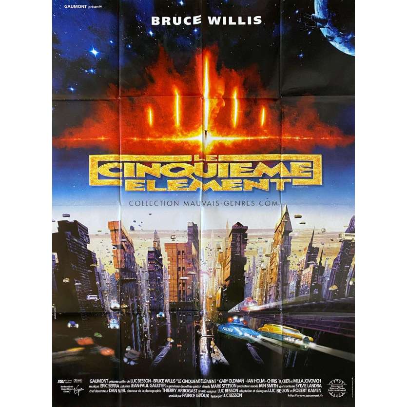 LE CINQUIEME ELEMENT Affiche de film- 120x160 cm. - 1997 - Luc Besson, Bruce Willis