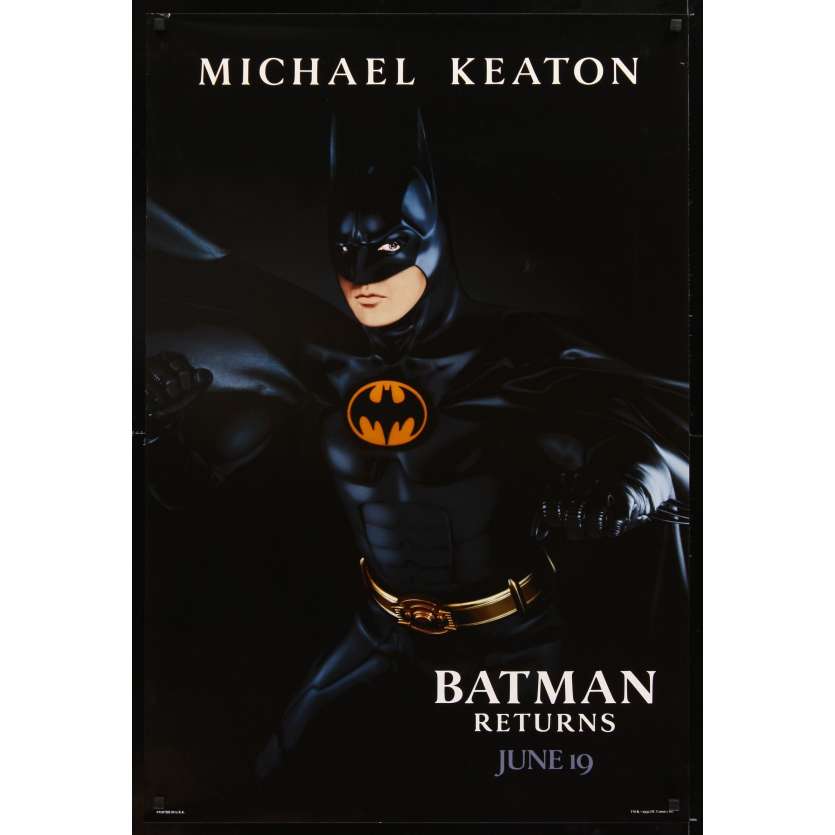 BATMAN 2 le défi Affiche Originale US '92 Tim Burton, Michael Keaton returns Movie Poster
