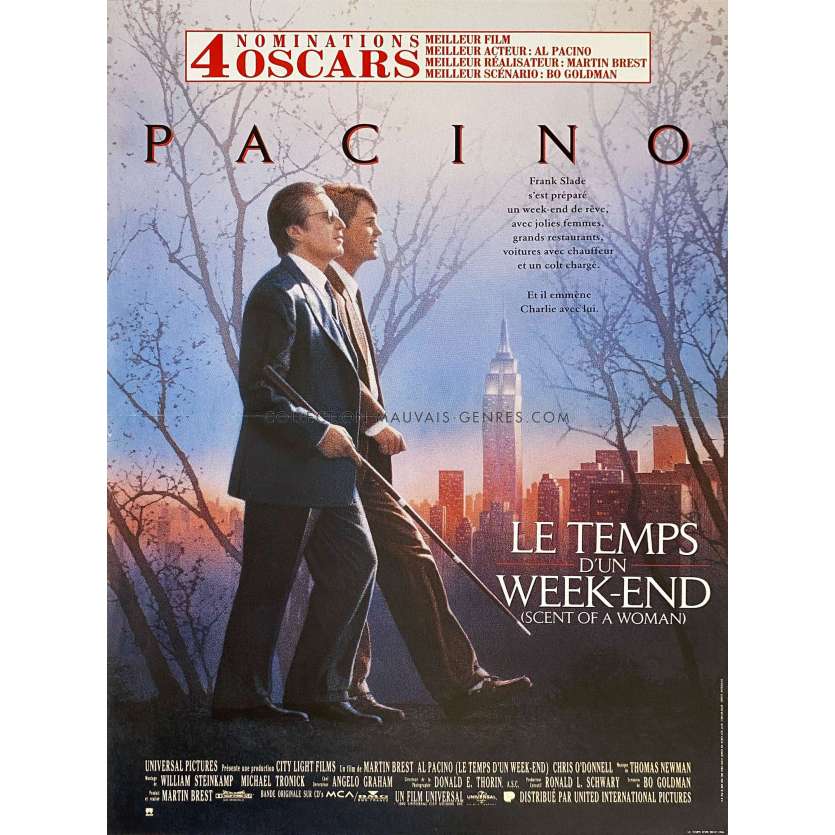 LE TEMPS D'UN WEEK-END Affiche de cinéma- 40x54 cm. - 1992 - Martin Brest, Al Pacino