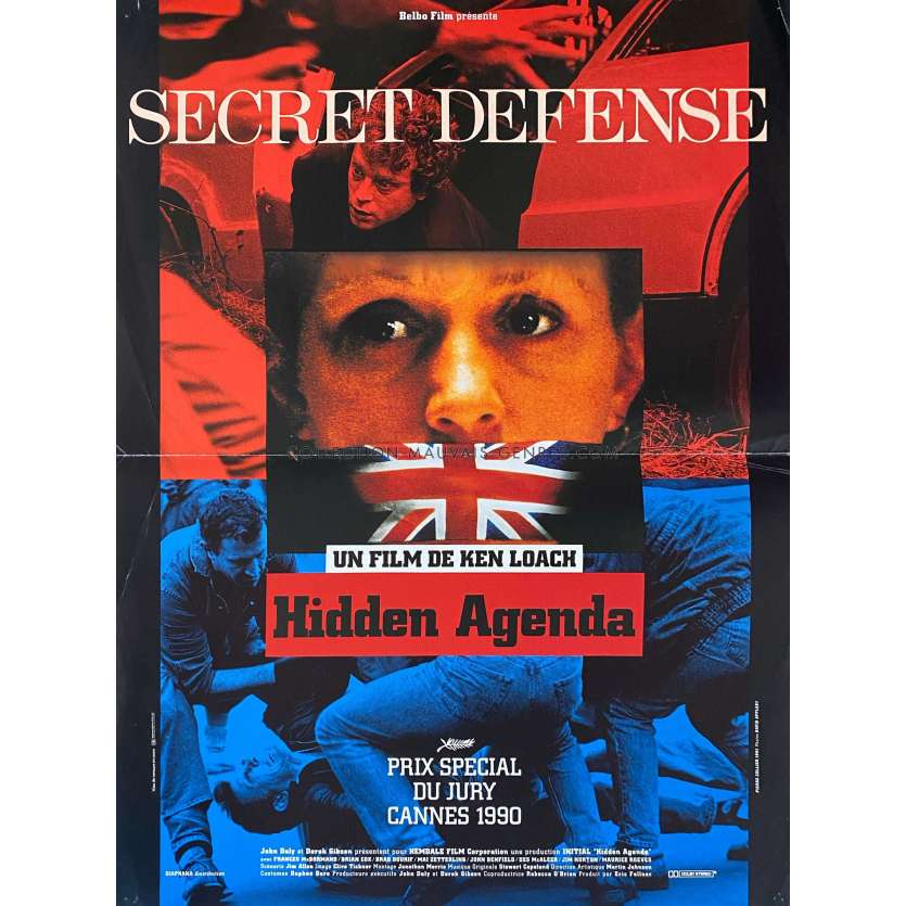 SECRET DEFENSE / HIDDEN AGENDA Affiche de cinéma- 40x54 cm. - 1990 - Ken Loach, Frances McDormand
