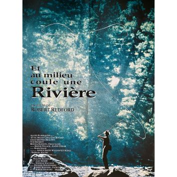 ET AU MILIEU COULE UNE RIVIERE Affiche de cinéma- 60x80 cm. - 1992 - Robert Redford, Brad Pitt
