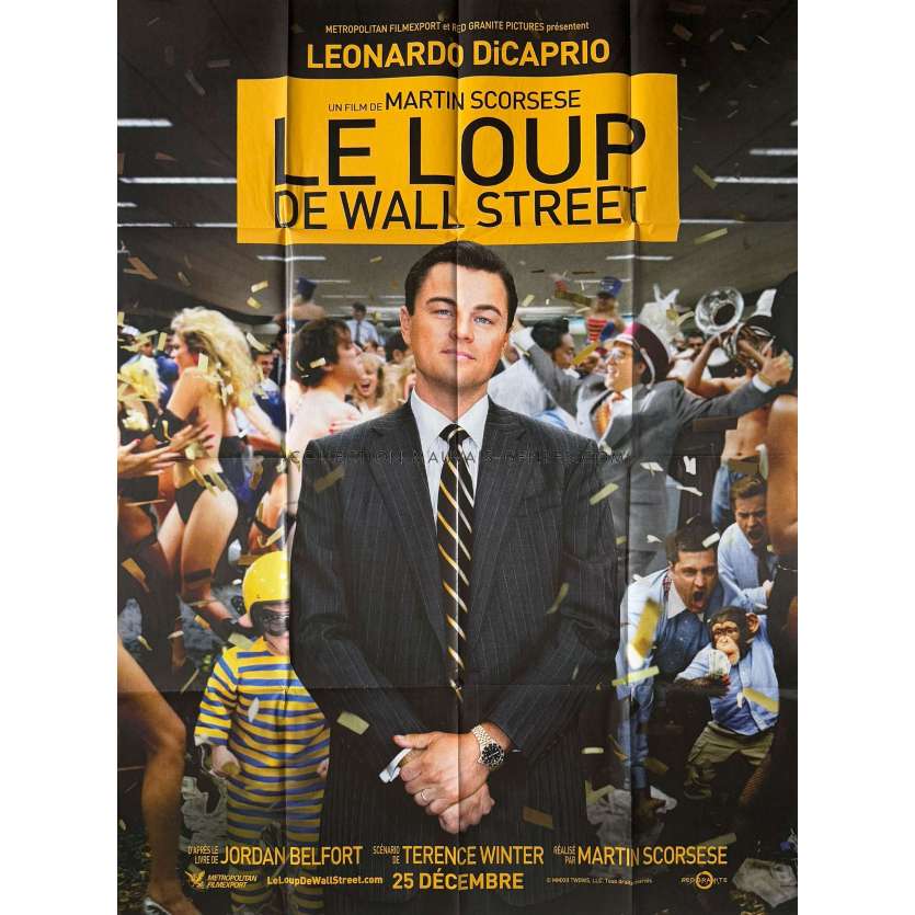 LE LOUP DE WALL STREET Affiche de cinéma Mod A. - 120x160 cm. - 2013 - Martin Scorsese, Leonardo DiCaprio