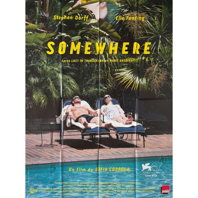 SOMEWHERE Affiche de cinéma- 120x160 cm. - 2010 - Sofia Coppola, Stephen Dorff