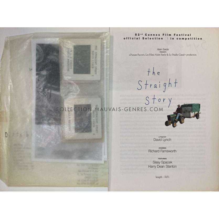 UNE HISTOIRE VRAIE Dossier de presse- 16x24 cm. - 1999 - David Lynch, Richard Farnsworth