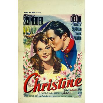 CHRISTINE Belgian Movie Poster- 14x21 in. - 1958 - Pierre Gaspard-Huit, Alain Delon