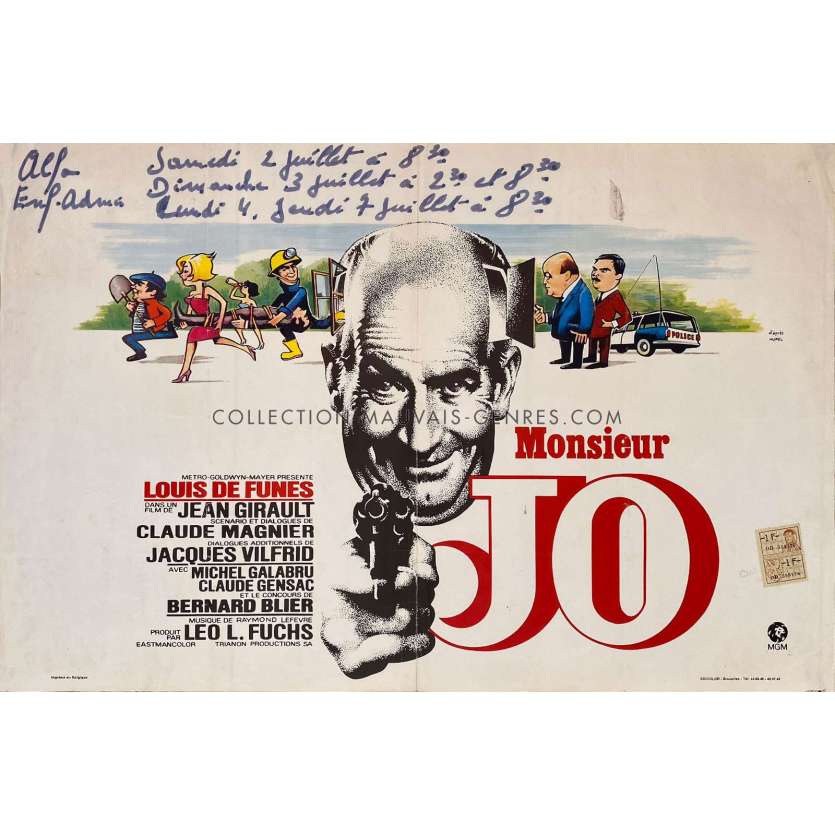 JO Belgian Movie Poster- 14x21 in. - 1971 - Jean Girault, Louis de Funès