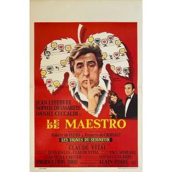 LE MAESTRO Belgian Movie Poster- 14x21 in. - 1977 - Claude Vital, Jean Lefebvre