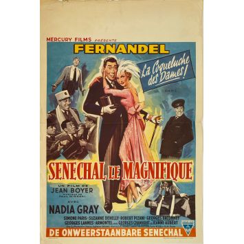 SENECHAL THE MAGNIFICENT Belgian Movie Poster- 14x21 in. - 1957 - Jean Boyer, Fernandel