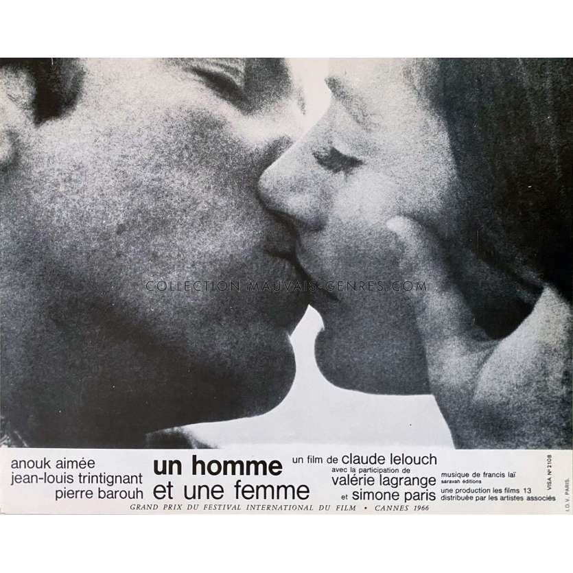 UN HOMME ET UNE FEMME Photo de film- 21x30 cm. - 1966 - Claude Lelouch, Anouk Aimée