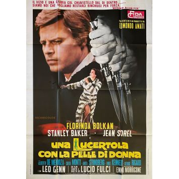 A LIZARD IN A WOMAN'S SKIN Italian Movie Poster- 39x55 in. - 1971 - Lucio Fulci, Florinda Bolkan