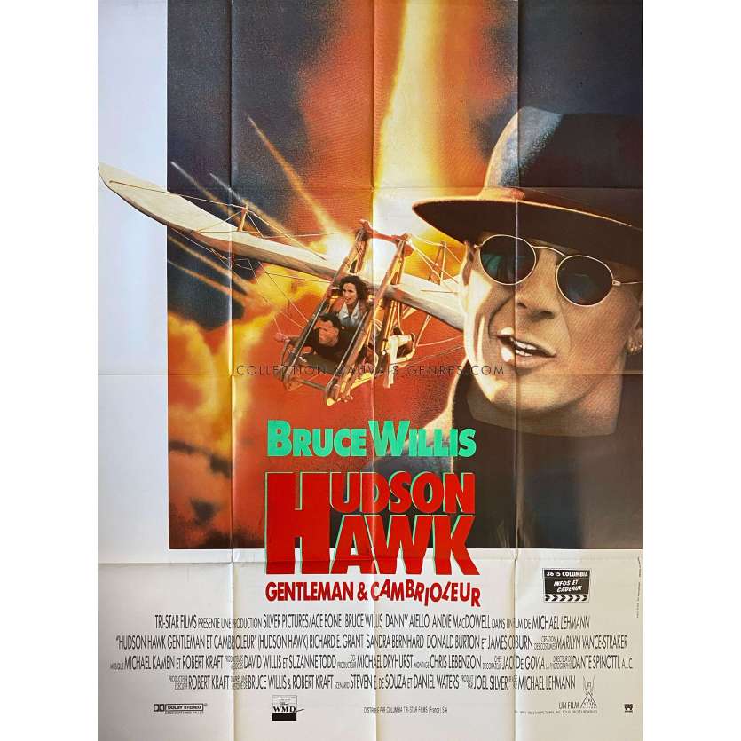 HUDSON HAWK Affiche de cinéma- 120x160 cm. - 1991 - Michael Lehmann, Bruce Willis