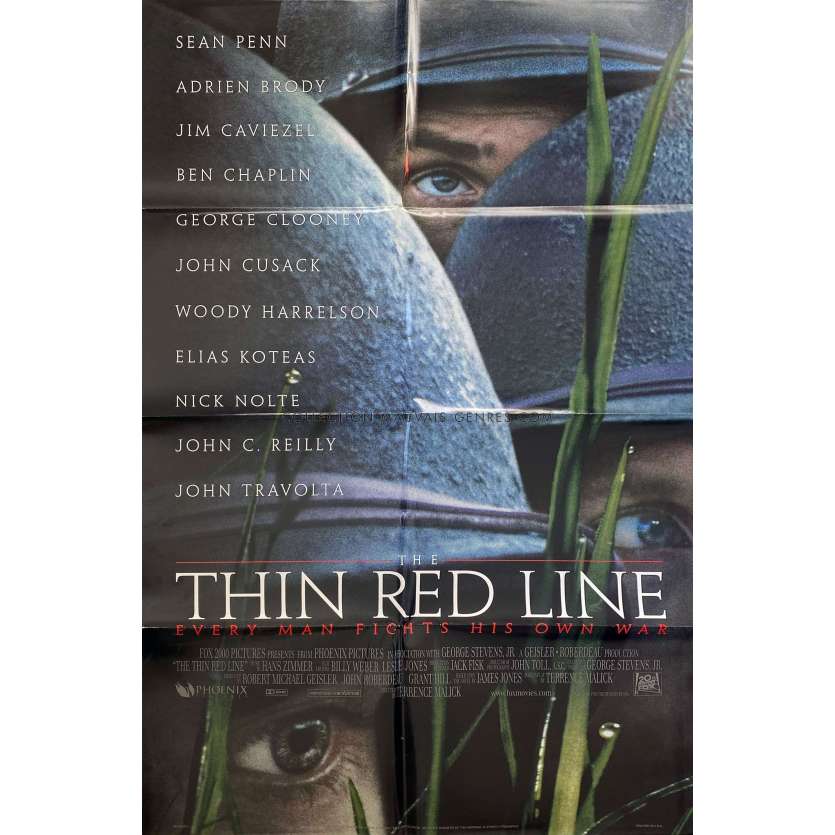 LA LIGNE ROUGE Affiche de cinéma DS - 69x102 cm. - 1998 - Terrence Malick, Sean Penn