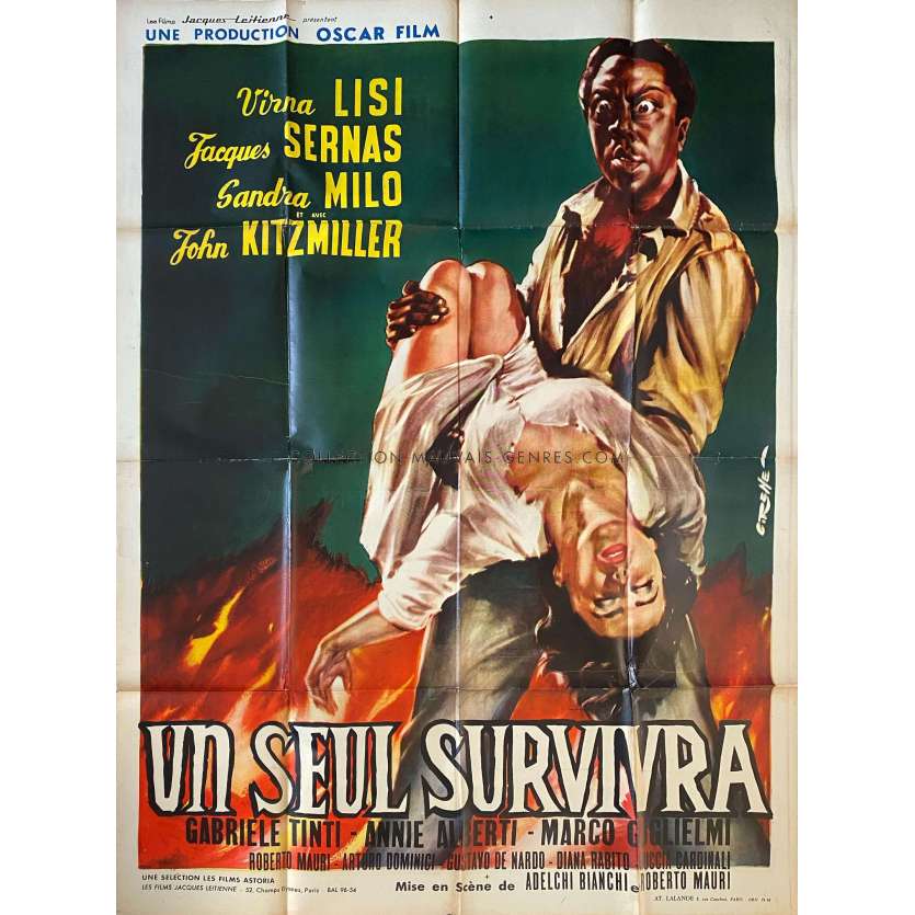 UN SEUL SURVIVRA Affiche de cinéma- 120x160 cm. - 1959 - Adelchi Bianchi, Virna Lisi
