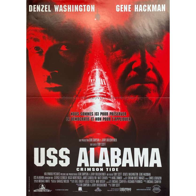 USS ALABAMA Affiche de cinéma- 40x54 cm. - 1995 - Tony Scott, Denzel Washington