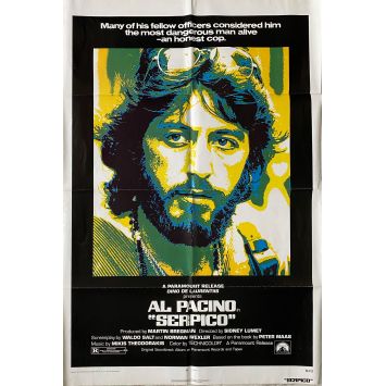 SERPICO U.S Movie Poster- 27x41 in. - 1973 - Sydney Lumet, Al Pacino